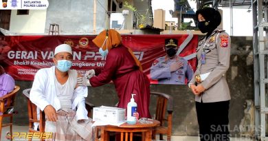 Polsek Cibeber Bersama Puskesmas Cibeber Laksanakan Gebyar Vaksin Masal.