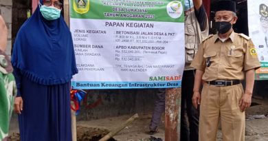 Samisade Desa Sukajaya di Gunakan Bangun Infrastuktur.