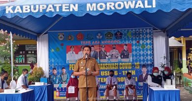 Bupati Morowali Imbau Orang Tua Dukung Vaksinasi Anak Usia 6-11 Tahun.