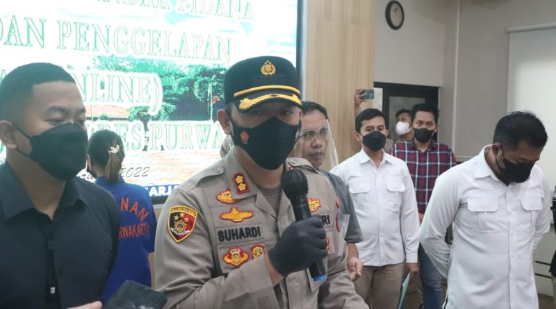 Polres Purwakarta Amankan Pelaku Penipuan Bermodus Arisan Fiktip.