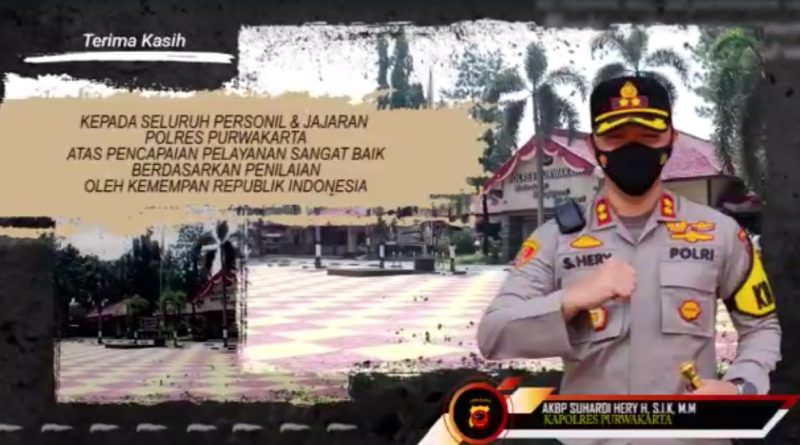 Polres Purwakarta Raih Predikat Pelayanan Publik Kategori Sangat Baik Dari PAN-RB.