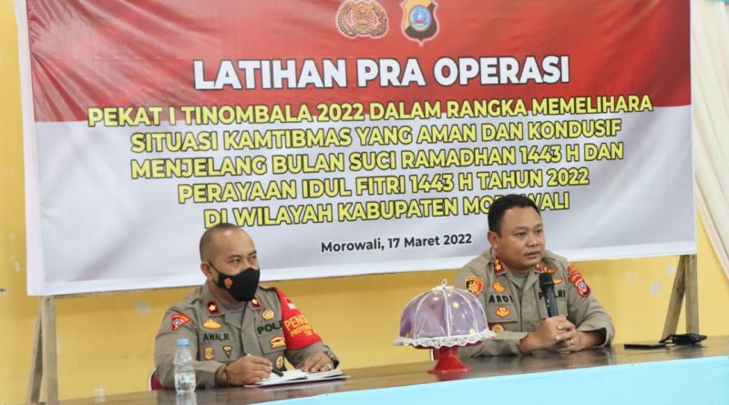 32 Personil Polres Morowali  Latihan Pra Operasi Pekat I Tinombala 2022.