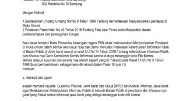 PKN Akan Demo Kekantor Gubernur, DPRD, Komisi Informasi Provinsi Jawa Barat.