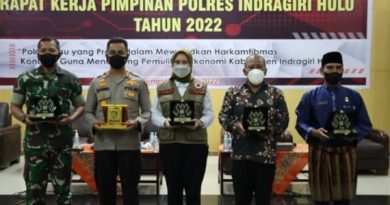 Kapolres Inhu Gelar  Rapat Kerja Pimpinan Tahun 2022 di Gedung Sejuta Sungkai Rengat.