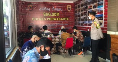 Polres Purwakarta Laksanakan Rikmin Awal Kepada calon Anggota Polri Tahun 2022.