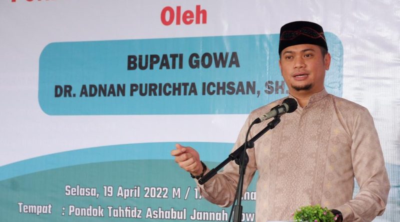 Adnan Sebut Pembangunan Masjid Pondok Tahfidz Ashabul Jannah Dukung Program Keagamaan Pemkab Gowa