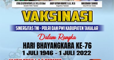 HUT Bhayangkara ke 76, Polres Bekerjasama TNI dan PWI Gelar Vaksinasi di Kantor PWI Takalar