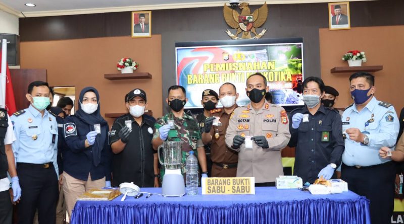 Polres Takalar Musnahkan Narkotika 88,69 Gram