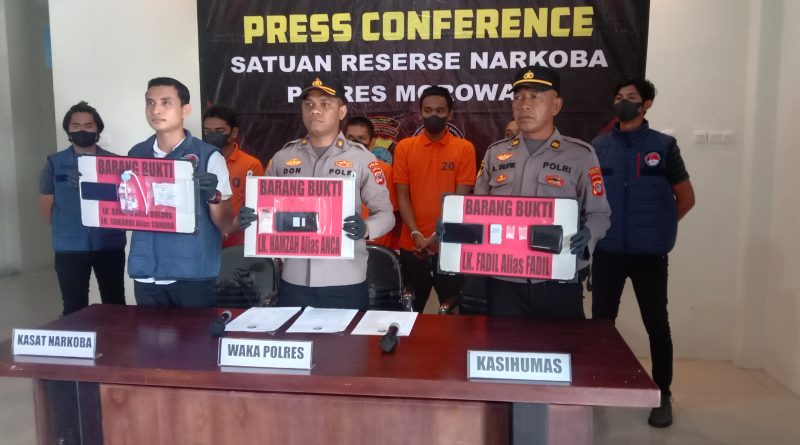 Lagi-Lagi di Tempat Berbeda, 4 Pelaku Narkoba di Ciduk Satnarkoba Polres Morowali.