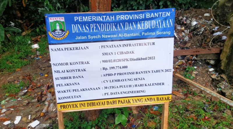 Pemasangan Pagar SMA N 1 Cibadak Diduga Langgar Aturan K3.