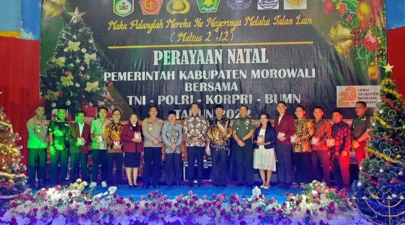 Pemda Morowali Gelar Natal Bersama TNI/POLRI,KORPRI Dan BUMN.