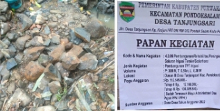 Anggaran Dana Desa (DD) Desa Tanjungsari Kecamatan Pondok Salam di Duga Praktek Korupsi.