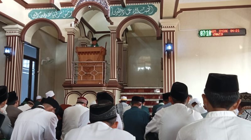 Shalat idul fitri 1444 Hijriah di Masjid Miftahul Karomah Babakan Reuma..