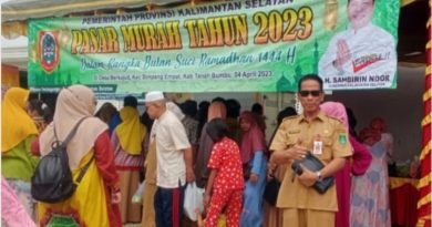 Pemkab Tanbu Gelar Pasar Murah di Desa Bersujud Kecamatan Simpang Empat