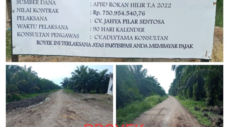 Peningkatan Jalan Dalam Desa Teluk Piyai Pesisir Yang Bersumber APBD Rokan Hilir Terkesan Asal Jadi.