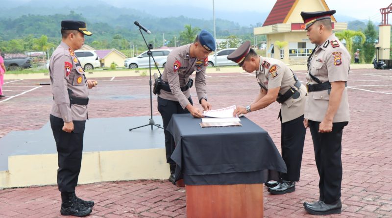 Sertijab Polres Morowali Polda Sulteng:Kapolres Morowali Apresiasi Pejabat Lama.