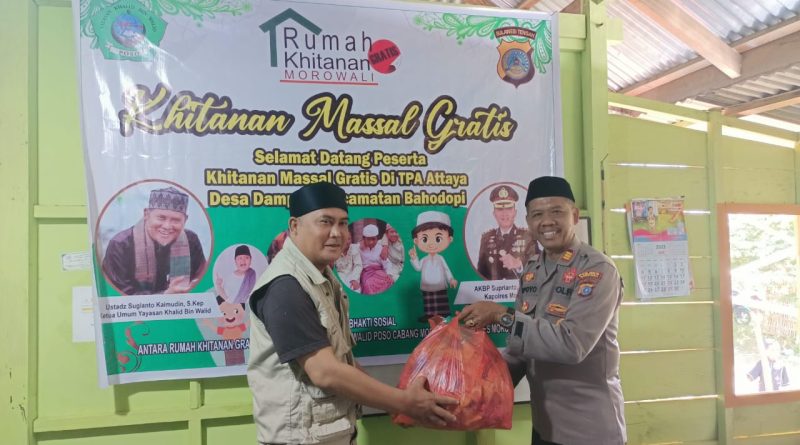 Polres Morowali Bersinergi Bersama RKG Dan KBW Poso Cabang Morowali Gelar Khitanan Massal Gratis