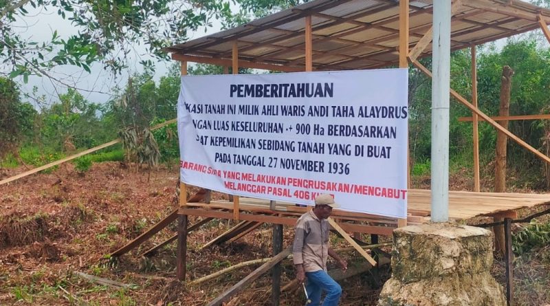 Alas Dasar Segel ,Tahun 1936 Tanah Seluas 900 Ha masangan Pelang di Lokasi Tanah Warga Jalan Insgub Jadi
