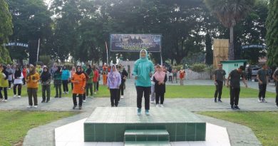 Jaga Kebugaran, Ibu Persit Kodim 1426 Takalar Rutin Gelar Senam Bersama