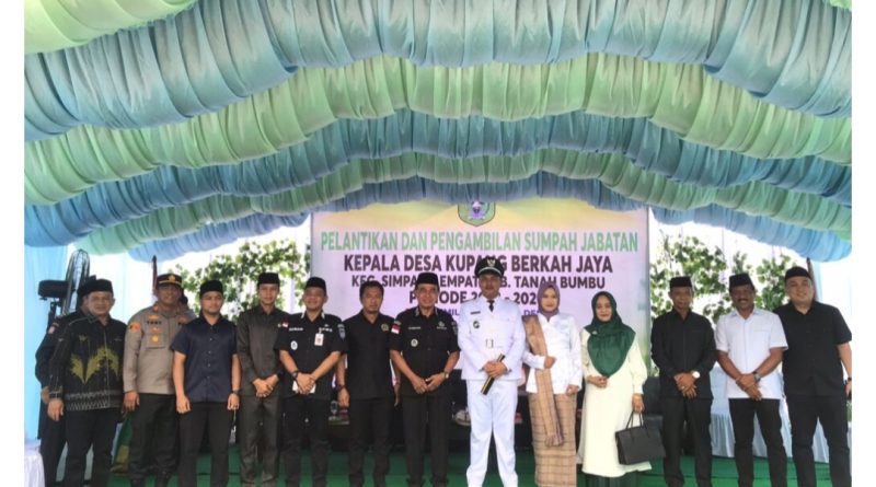 Waket Ketua DPRD Tanbu Hadiri Pelantikan Kepala Desa di Kecamatan Simpang Empat Kabupaten Tanah Bumbu