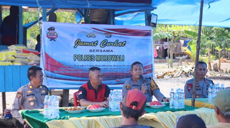 Desa Bahonsuai,Jum’at Curhat Dan Jum’at Berkah,Kapolres Morowali Sampaikan Pesan Kamtibmas