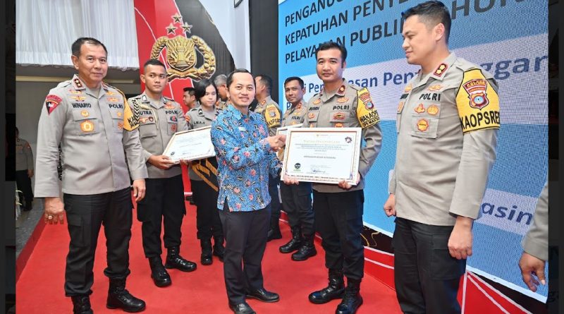 Polres Kotabaru Raih Penghargaan Bergengsi dari Ombudsman RI