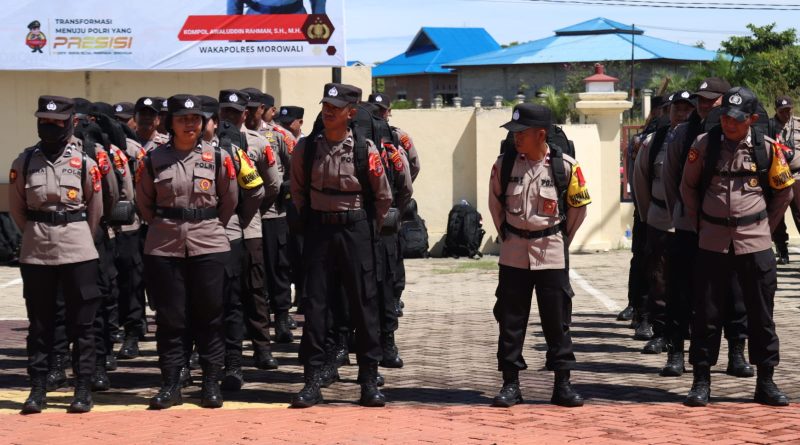 Memperkuat Pengamanan Di TPS,80 Personil BKO Polda Sulteng Tiba Di Morowali