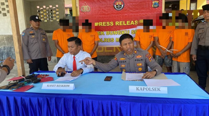 Kasus Pencurian Di Kawasan Industri PT TBR,Lima Pelaku Diringkus  Polsek Bungku Selatan