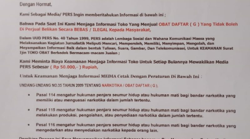 Klarifikasi Terkait Surat Izin Resmi yang Mengatasnamakan Media Nasional Sorottipikor