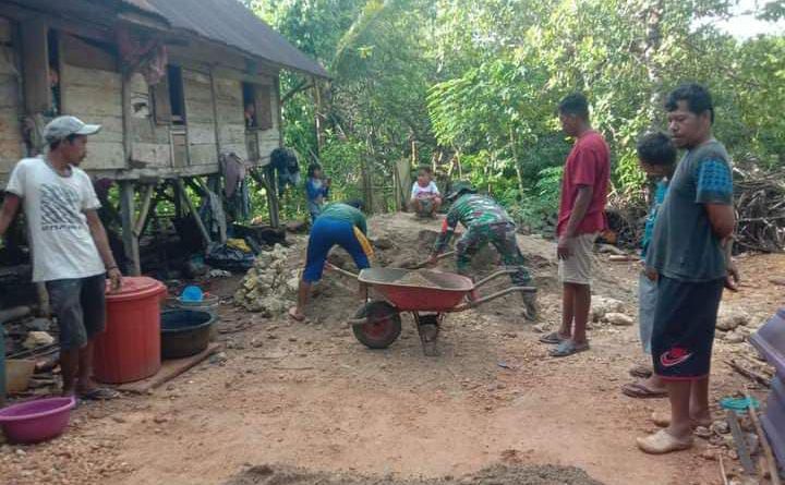 Bantu Pembangunan Rumah Warga,Kepala Desa Tafagafi  Apresiasi  Dan Ucapkan Terimakasih Kepada Praka Jusman