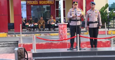 Apel Pergeseran Pasukan Pengamanan TPS Pilkada Serentak 2024 Berlangsung Di Mako Polres Morowali