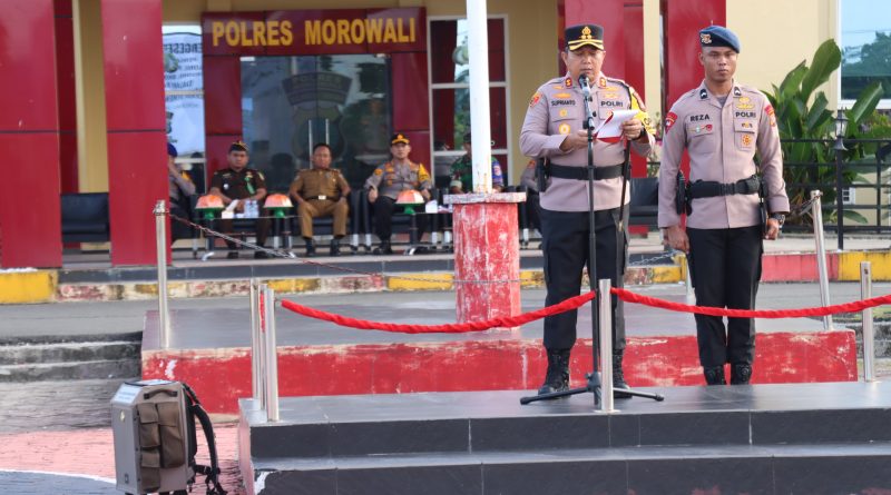 Apel Pergeseran Pasukan Pengamanan TPS Pilkada Serentak 2024 Berlangsung Di Mako Polres Morowali