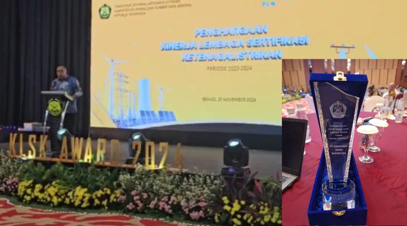 PT Serkolinas Aman Nusantara Raih Penghargaan Terbaik di KLSK Award 2024