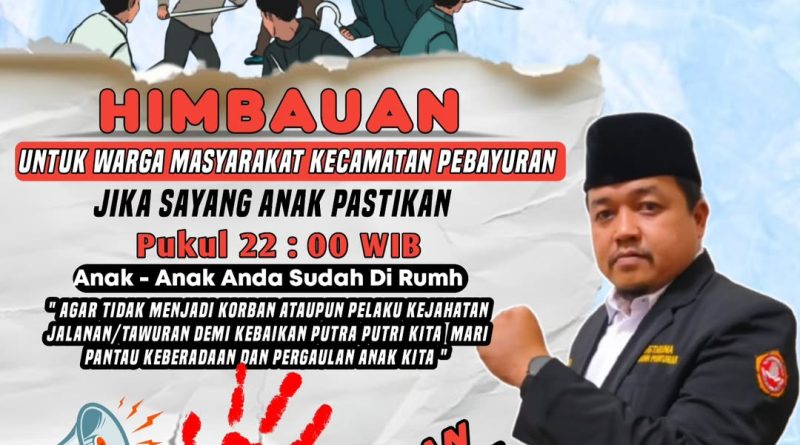 Ketua Karang Taruna Pebayuran Imbau Remaja untuk Stop Tawuran: “Jaga Masa Depan Kalian”