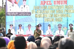 Bupati Iksan Pimpin Apel Umum Bersama ASN Dan Aparatur Desa