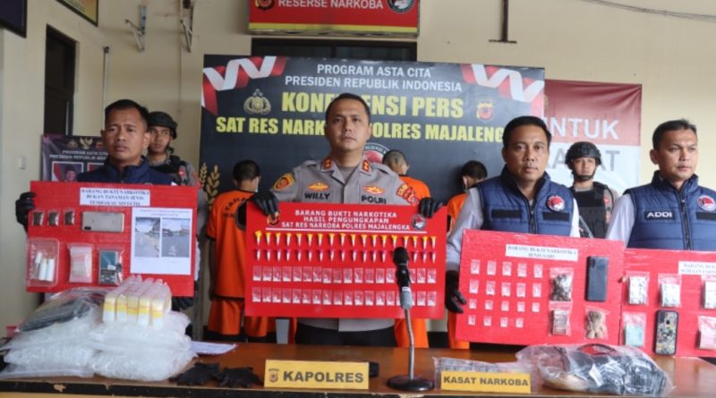 Polres Majalengka Ungkap 11 Kasus Narkoba Selama Bulan Mei – Juni 2025, 14 Tersangka Diamankan