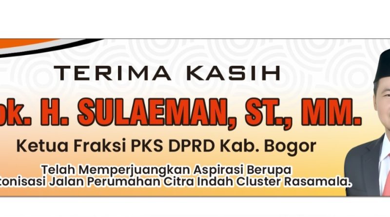 Realisasikan Aspirasi Warga Citra Indah, H. Sulaeman Diapresiasi Warga