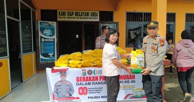 Polres Morowali Bersama  Bulog Cabang Poso  Salurkan  Beras Murah 12 Ton Untuk Masyarakat