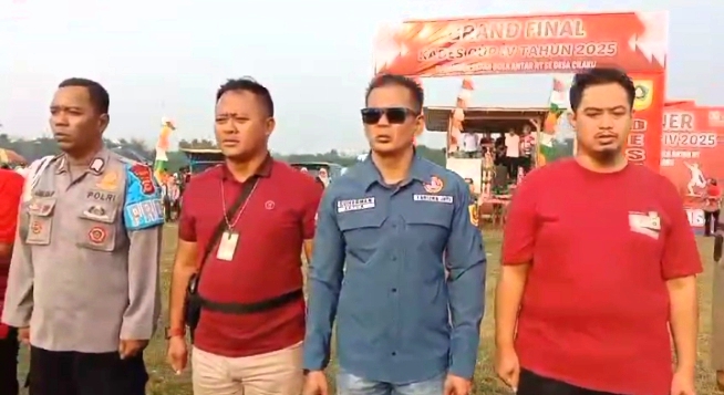 Suherman Oki Ketua Kartar kecamatan Tenjo ” Junjung Tinggi Sportifitas Dalam Final Kades Cup Cilaku 2025.
