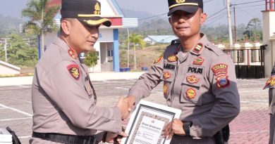 Kapolres Morowali Apresiasi 7 Personel, Berhasil Ungkap 7 Kasus