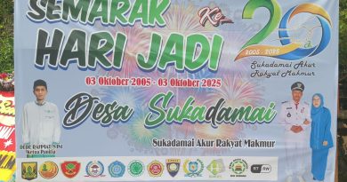 Desa Sukadamai Gelar Acara Hari jadi Desa Di Lapangan Aula Desa