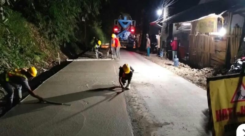 Jalan Rekonstruksi, Dinas PU Sukabumi Beton Ruas Jalan Nagrak-Cibadak