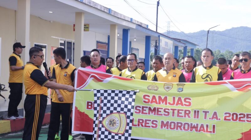 Pejabat Utama Dan Seluruh Personel Polres Morowali Ikuti Tes Kesamaptaan Jasmani Berkala Semester II