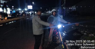 9 Unit Kendaraan Berknalpot Brong  Di Amankan Polsek Bumi Raya