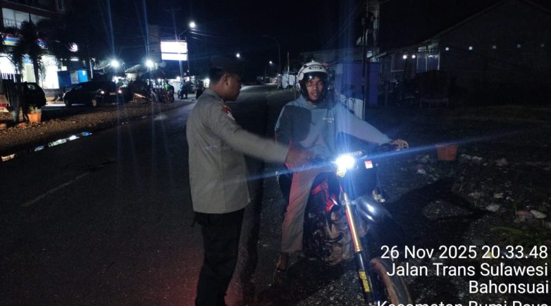 9 Unit Kendaraan Berknalpot Brong  Di Amankan Polsek Bumi Raya